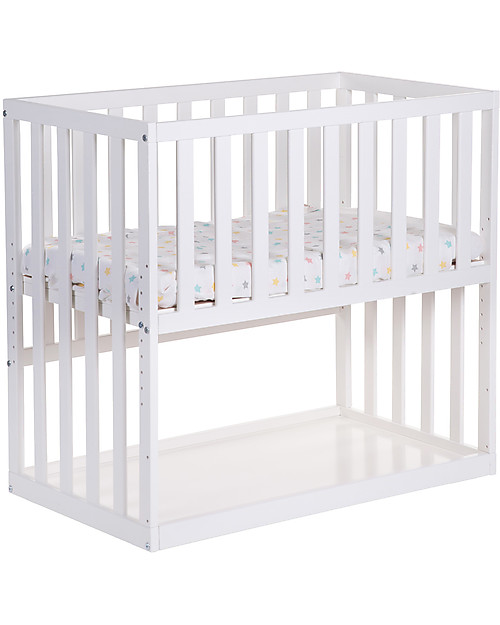 Childhome Culla Next to Me Bedside con Ruote, 90x50 cm, Legno di Faggio, Bianco - Ideale accanto al letto dei genitori! Culle Next To Me