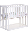 Childhome Culla Next to Me Bedside con Ruote, 90x50 cm, Legno di Faggio, Bianco - Ideale accanto al letto dei genitori! Culle Next To Me