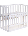 Childhome Culla Next to Me Bedside con Ruote, 90x50 cm, Legno di Faggio, Bianco - Ideale accanto al letto dei genitori! Culle Next To Me