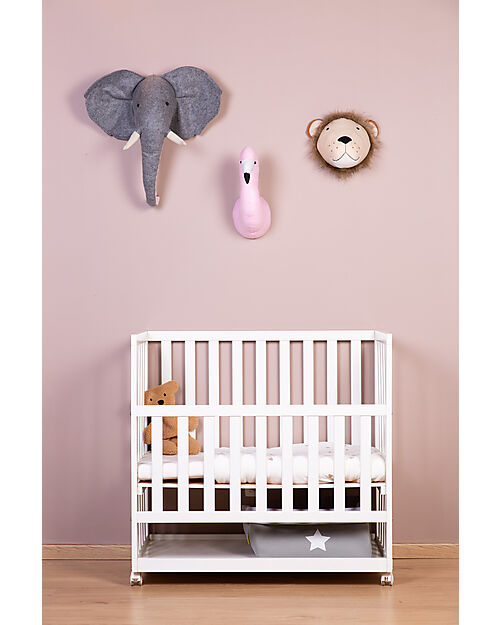 Childhome Culla Next to Me Bedside con Ruote, 90x50 cm, Legno di Faggio, Bianco - Ideale accanto al letto dei genitori! Culle Next To Me