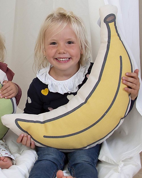 Childhome Cuscino in Cotone a Forma di Banana - 54x32x14 cm Cuscini Arredo