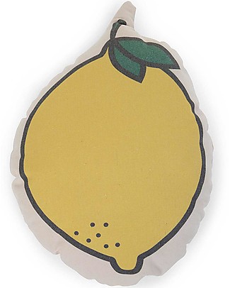 Childhome Cuscino in Cotone a Forma di Limone - 45x30x14 cm Cuscini Arredo