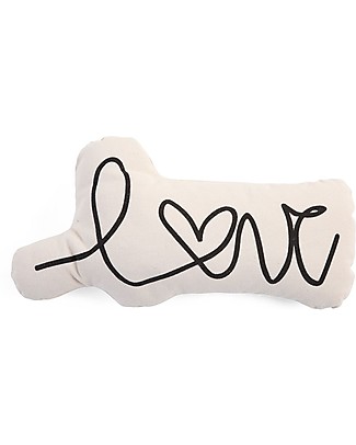 Childhome Cuscino in Cotone con Scritta Love - 20 x 10 x 39 cm Cuscini Arredo