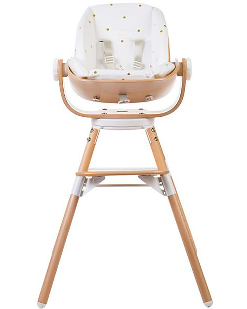 Childhome Cuscino per Seggiolone Evolutivo Evolu con Riduttore - Pois Dorati Accessori per Seggioloni