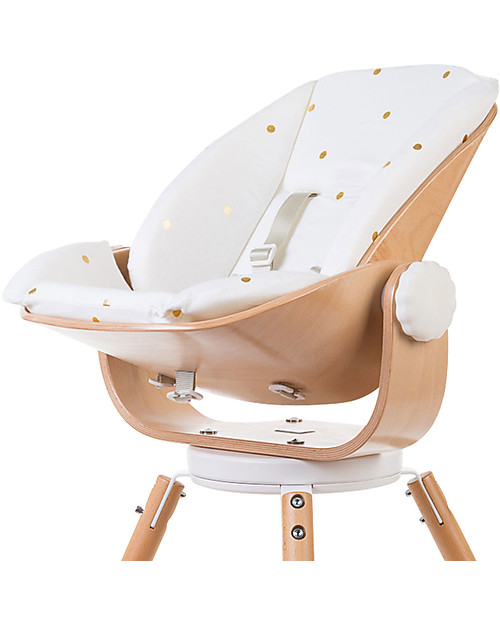 Childhome Cuscino per Seggiolone Evolutivo Evolu con Riduttore - Pois Dorati Accessori per Seggioloni