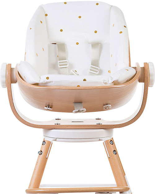 Childhome Cuscino per Seggiolone Evolutivo Evolu con Riduttore - Pois Dorati Accessori per Seggioloni