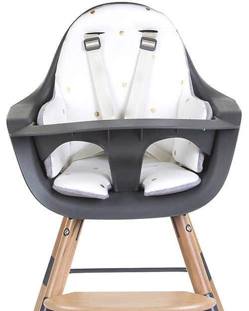 Childhome Cuscino per Seggiolone Evolutivo Evolu2 e Evolu One.80° - Pois Dorati Accessori per Seggioloni