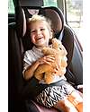 Childhome Cuscino Teddy Marrone per Cintura Auto - Chiusura a Strappo - Super Soffice! Accessori Seggiolini Auto