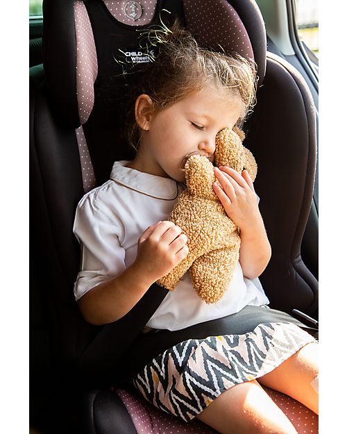 Childhome Cuscino Teddy Marrone per Cintura Auto - Chiusura a Strappo - Super Soffice! Accessori Seggiolini Auto