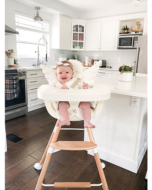 Childhome Cuscino Universale Angelo, Bianco/Pallini dorati - 100% jersey di cotone Accessori per Seggioloni