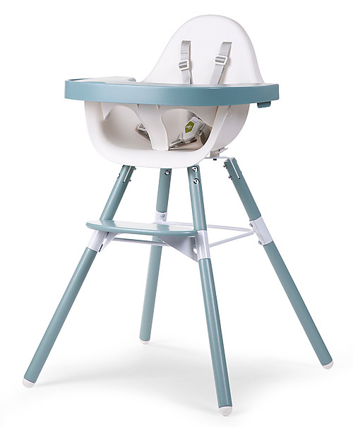 Childhome Evolu 2 Chair Seggiolone Evolutivo 3-in-1, Jade Green - Include vassoio pappa e prolunga gambe Seggioloni Pappa