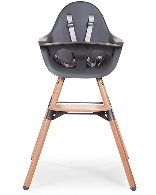 Childhome Evolu 2 Chair Seggiolone Evolutivo e Convertibile - Antracite/Legno - Da 6 mesi a 6 anni Seggioloni Pappa