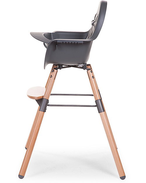 Childhome Evolu 2 Chair Seggiolone Evolutivo e Convertibile - Antracite/Legno - Da 6 mesi a 6 anni Seggioloni Pappa