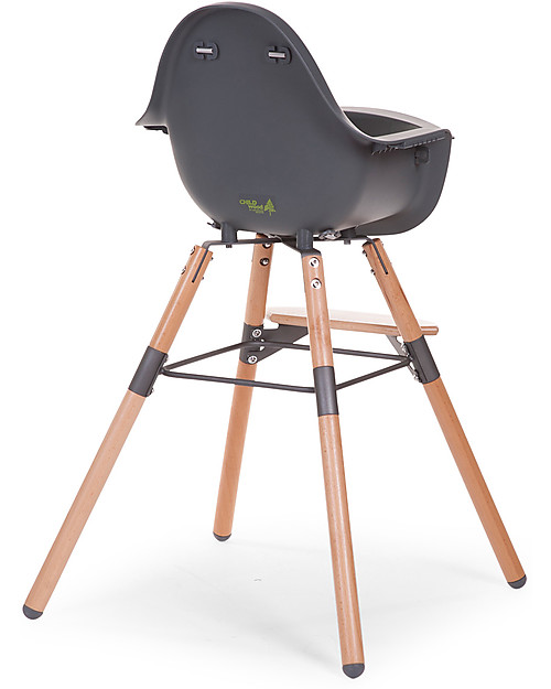 Childhome Evolu 2 Chair Seggiolone Evolutivo e Convertibile - Antracite/Legno - Da 6 mesi a 6 anni Seggioloni Pappa