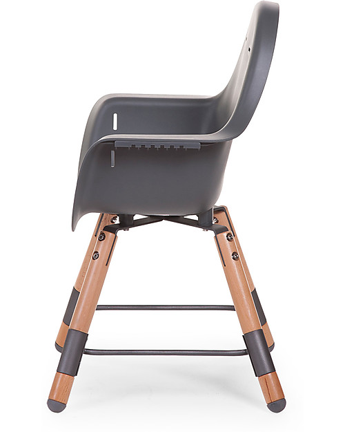 Childhome Evolu 2 Chair Seggiolone Evolutivo e Convertibile - Antracite/Legno - Da 6 mesi a 6 anni Seggioloni Pappa