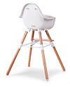 Childhome Evolu 2 Chair Seggiolone Evolutivo e Convertibile - Bianco/Legno - Da 6 mesi a 6 anni Seggioloni Pappa
