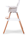 Childhome Evolu 2 Chair Seggiolone Evolutivo e Convertibile - Bianco/Legno - Da 6 mesi a 6 anni Seggioloni Pappa