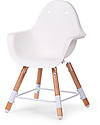 Childhome Evolu 2 Chair Seggiolone Evolutivo e Convertibile - Bianco/Legno - Da 6 mesi a 6 anni Seggioloni Pappa