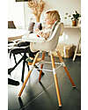 Childhome Evolu 2 Chair Seggiolone Evolutivo e Convertibile - Bianco/Legno - Da 6 mesi a 6 anni Seggioloni Pappa