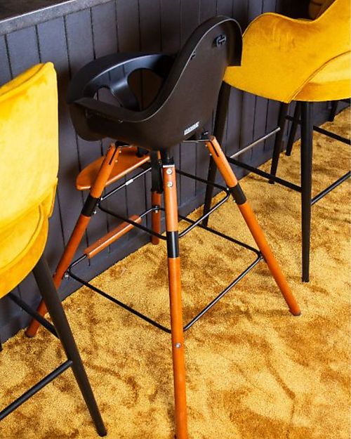 Childhome Evolu 2 Chair Seggiolone Evolutivo e Convertibile + Cover - Noce/Nero - da 6 mesi a 6 anni Seggioloni Pappa