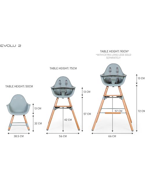 Childhome Evolu 2 Chair Seggiolone Evolutivo e Convertibile - Naturale/Menta - da 6 mesi a 6 anni Seggioloni Pappa