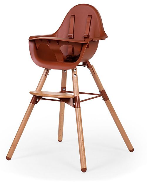 Childhome Evolu 2 Chair Seggiolone Evolutivo e Convertibile - Naturale/Ruggine - da 6 mesi a 6 anni Seggioloni Pappa