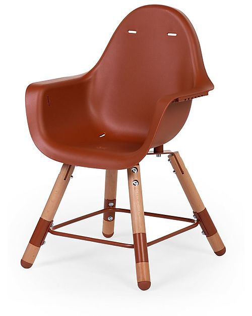 Childhome Evolu 2 Chair Seggiolone Evolutivo e Convertibile - Naturale/Ruggine - da 6 mesi a 6 anni Seggioloni Pappa