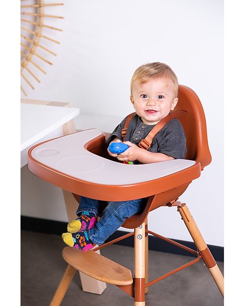 Childhome Evolu 2 Chair Seggiolone Evolutivo e Convertibile - Naturale/Ruggine - da 6 mesi a 6 anni Seggioloni Pappa