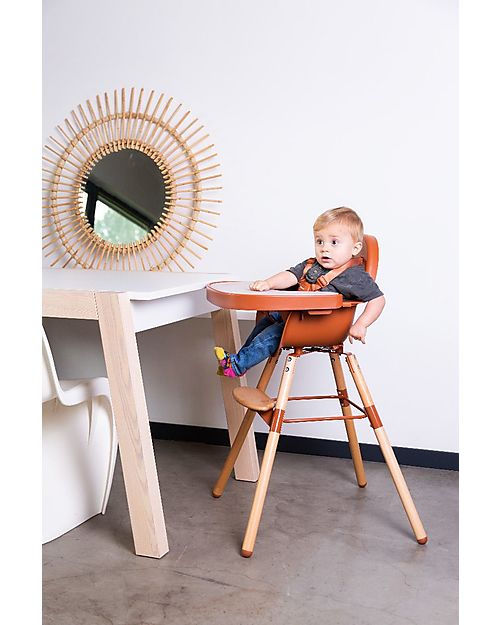 Childhome Evolu 2 Chair Seggiolone Evolutivo e Convertibile - Naturale/Ruggine - da 6 mesi a 6 anni Seggioloni Pappa