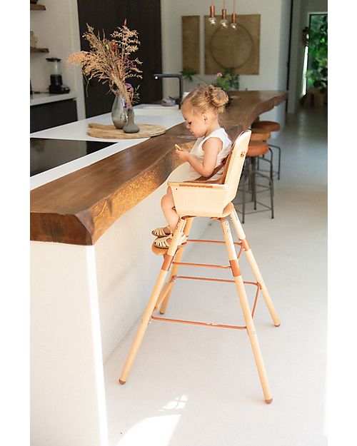 Childhome Evolu 2 Chair Seggiolone Evolutivo e Convertibile - Naturale/Ruggine - da 6 mesi a 6 anni Seggioloni Pappa