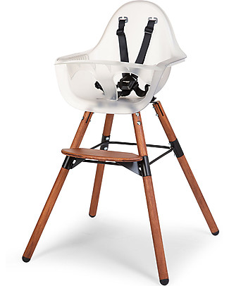 Childhome Evolu 2 Chair Seggiolone Evolutivo e Convertibile - Noce/Bianco - da 6 mesi a 6 anni Seggioloni