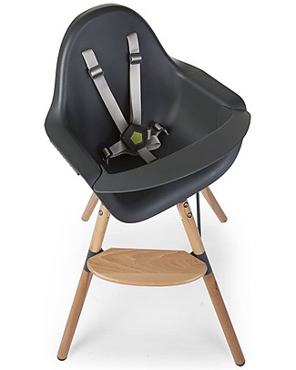 Childhome Evolu ONE.80° Seggiolone Evolutivo e Convertibile Antracite - Seduta Girevole a 180°! Seggioloni