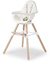 Childhome Evolu ONE.80° Seggiolone Evolutivo e Convertibile Bianco  - Seduta Girevole a 180°! Seggioloni Pappa