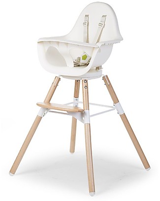 Childhome Evolu ONE.80° Seggiolone Evolutivo e Convertibile Bianco - Seduta Girevole a 180°! Seggioloni Pappa