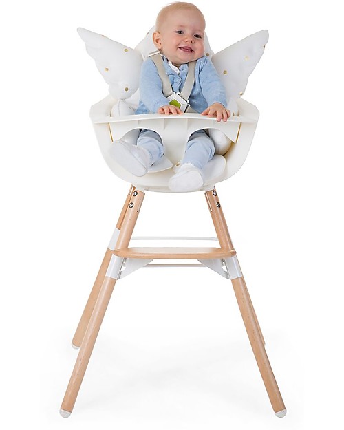 Childhome Evolu ONE.80° Seggiolone Evolutivo e Convertibile Bianco  - Seduta Girevole a 180°! Seggioloni Pappa