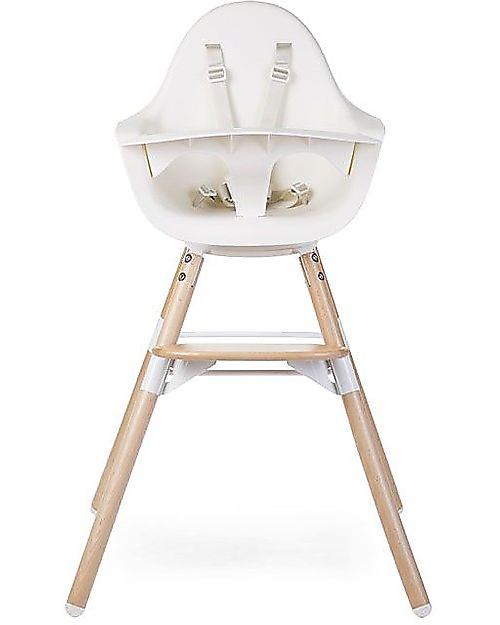 Childhome Evolu ONE.80° Seggiolone Evolutivo e Convertibile + Prolunghe Extra, Bianco - Seduta Girevole! Seggioloni Pappa