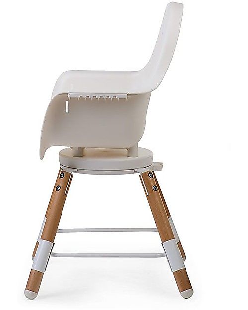Childhome Evolu ONE.80° Seggiolone Evolutivo e Convertibile + Prolunghe Extra, Bianco - Seduta Girevole! Seggioloni Pappa