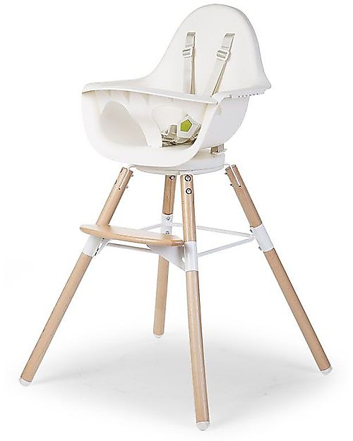 Childhome Evolu ONE.80° Seggiolone Evolutivo e Convertibile + Prolunghe Extra, Bianco - Seduta Girevole! Seggioloni Pappa