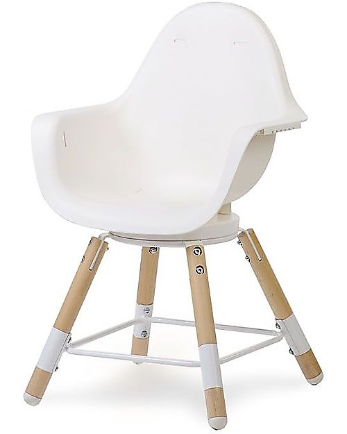 Childhome Evolu ONE.80° Seggiolone Evolutivo e Convertibile + Prolunghe Extra, Bianco - Seduta Girevole! Seggioloni Pappa