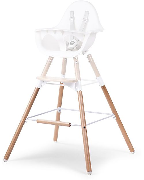 Childhome Evolu ONE.80° Seggiolone Evolutivo e Convertibile + Prolunghe Extra, Bianco - Seduta Girevole! Seggioloni Pappa