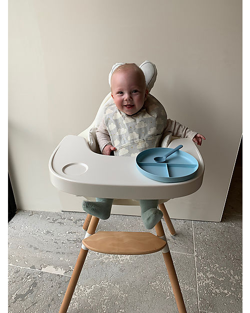 Childhome Evolu ONE.80° Seggiolone Evolutivo e Convertibile + Prolunghe Extra, Bianco - Seduta Girevole! Seggioloni Pappa