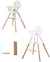 Childhome Evolu ONE.80° Seggiolone Evolutivo e Convertibile + Prolunghe Extra, Bianco - Seduta Girevole! Seggioloni Pappa