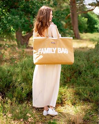 Childhome Family Bag Borsa Fasciatoio 55 x 18 x 40 cm - Camoscio con Dettagli Teddy - Include Materassino per il Cambio! Borse Cambio