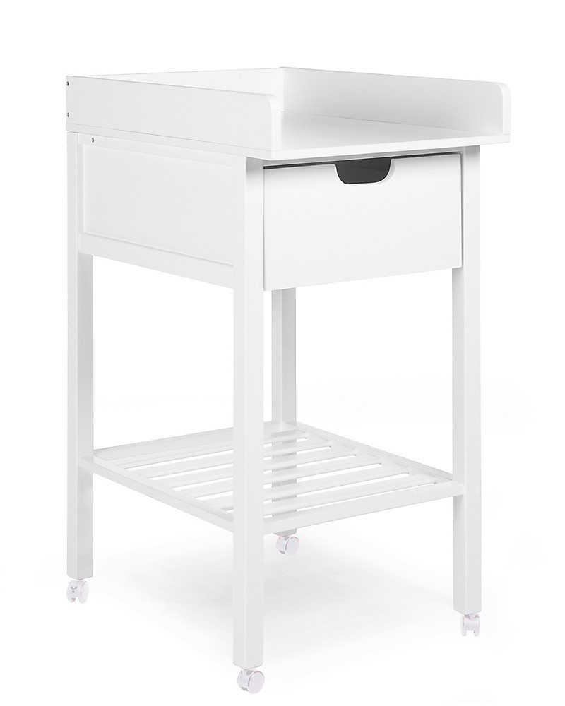 Childhome fasciatoio con cassetto, bianco – include ruote ... Portaoggetti per fasciatoio
