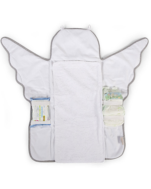 Childhome Fasciatoio da Viaggio Angel in Cotone e Spugna - Grigio Accessori per Fasciatoi