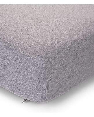 Childhome Lenzuolo con Angoli per Materasso 120x60 cm - Grigio Melange Lenzuola