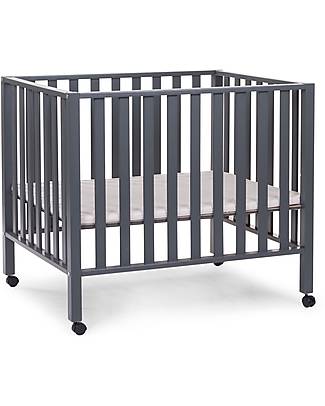 Childhome Lettino Culla con Ruote - 98 x 78 x 80 cm - Antracite - Tre Altezze! Culle Next To Me