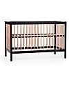 Childhome Lettino Culla con Sbarre - 126 x 66 x 82 cm - Nero/Naturale - Tre Altezze! Lettini con Sbarre