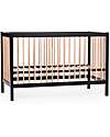 Childhome Lettino Culla con Sbarre - 126 x 66 x 82 cm - Nero/Naturale - Tre Altezze! Lettini con Sbarre