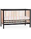 Childhome Lettino Culla con Sbarre - 126 x 66 x 82 cm - Nero/Naturale - Tre Altezze! Lettini con Sbarre